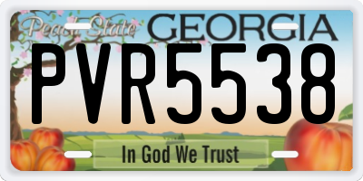 GA license plate PVR5538