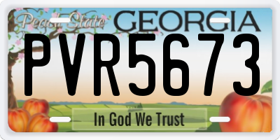 GA license plate PVR5673