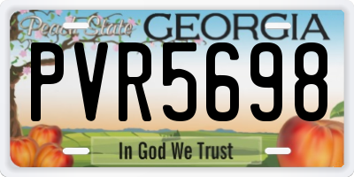 GA license plate PVR5698