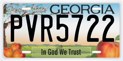 GA license plate PVR5722