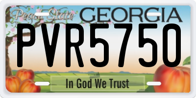 GA license plate PVR5750