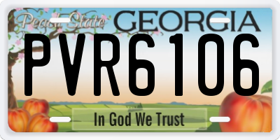 GA license plate PVR6106