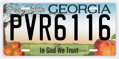 GA license plate PVR6116