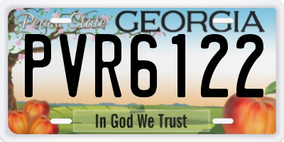 GA license plate PVR6122