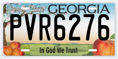 GA license plate PVR6276