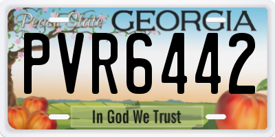 GA license plate PVR6442
