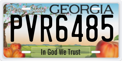 GA license plate PVR6485