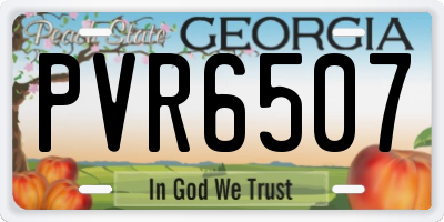 GA license plate PVR6507