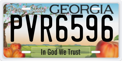 GA license plate PVR6596