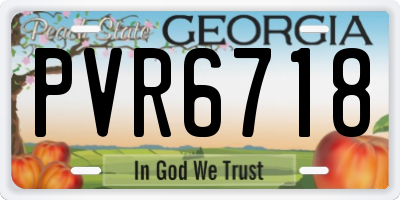 GA license plate PVR6718