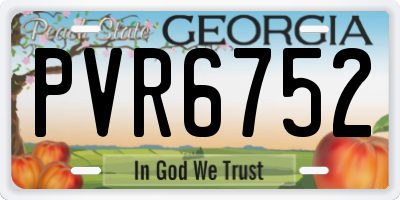 GA license plate PVR6752