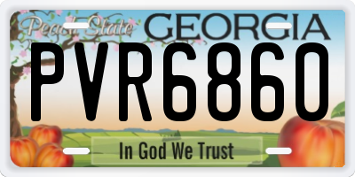 GA license plate PVR6860