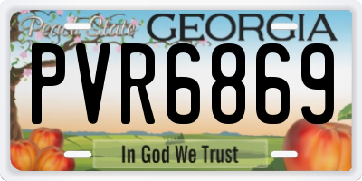 GA license plate PVR6869