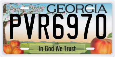 GA license plate PVR6970