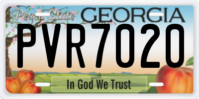 GA license plate PVR7020