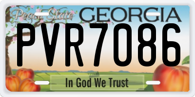 GA license plate PVR7086