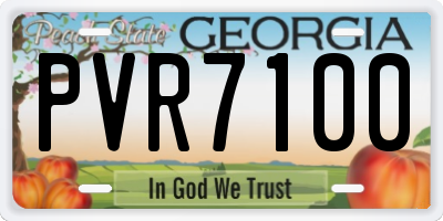 GA license plate PVR7100