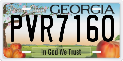 GA license plate PVR7160