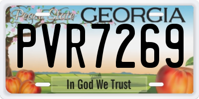 GA license plate PVR7269
