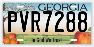 GA license plate PVR7288