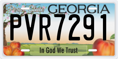 GA license plate PVR7291