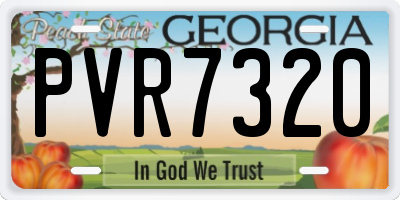 GA license plate PVR7320