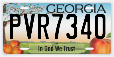 GA license plate PVR7340