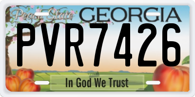 GA license plate PVR7426