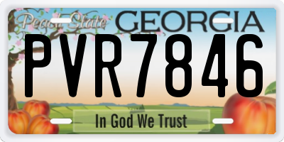 GA license plate PVR7846