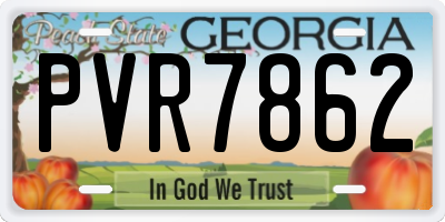 GA license plate PVR7862