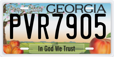 GA license plate PVR7905
