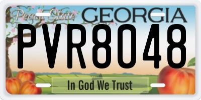 GA license plate PVR8048