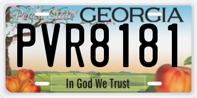 GA license plate PVR8181