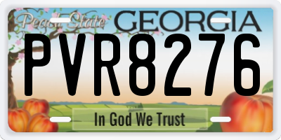 GA license plate PVR8276