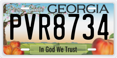 GA license plate PVR8734