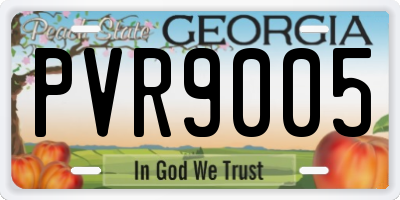 GA license plate PVR9005