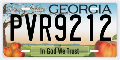 GA license plate PVR9212