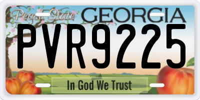 GA license plate PVR9225