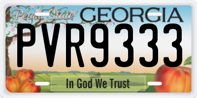GA license plate PVR9333