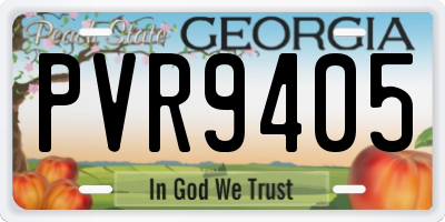 GA license plate PVR9405