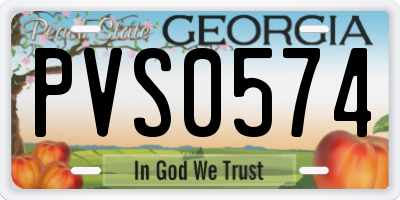 GA license plate PVS0574
