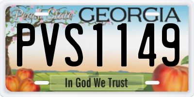 GA license plate PVS1149