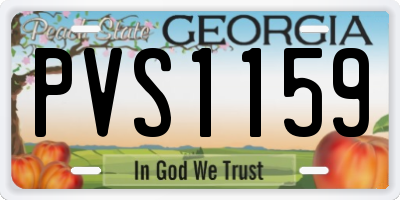 GA license plate PVS1159