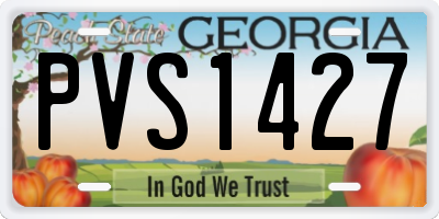 GA license plate PVS1427