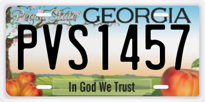 GA license plate PVS1457