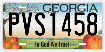 GA license plate PVS1458