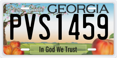 GA license plate PVS1459