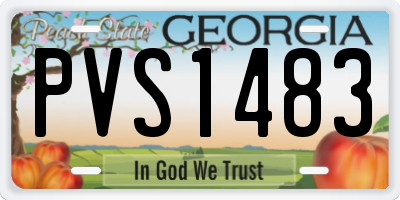GA license plate PVS1483