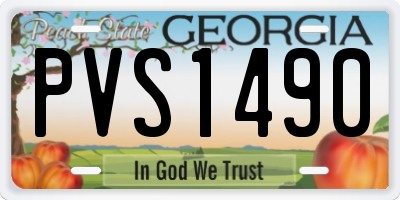 GA license plate PVS1490