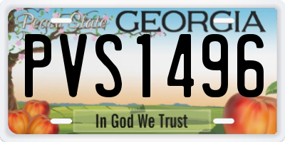 GA license plate PVS1496